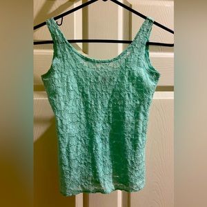 Hollister Mint green lace tank top (small)